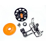 Spearfishing Speargun Reel Stanless Steel -Plastik With Camera Mount (black-orange)