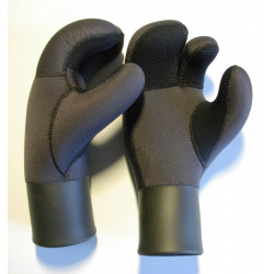 Mittens 3-fingered neoprene for spearfishing and diving anatomical custom-made