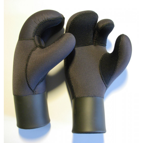 Mittens 3-fingered neoprene for spearfishing and diving anatomical custom-made