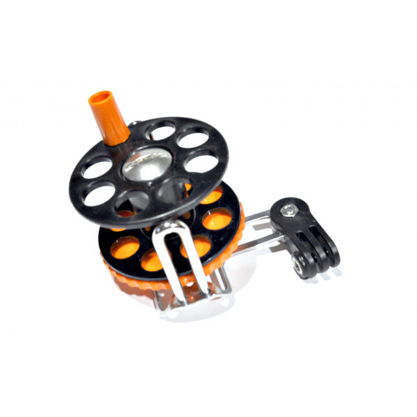 Spearfishing Speargun Reel Stanless Steel -Plastik With Camera Mount (black-orange)